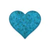 speckled turquoise transparent glass heart for a headstone