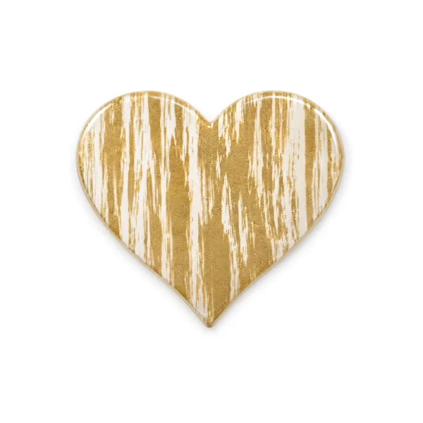streaked gold glass heart for a headstone