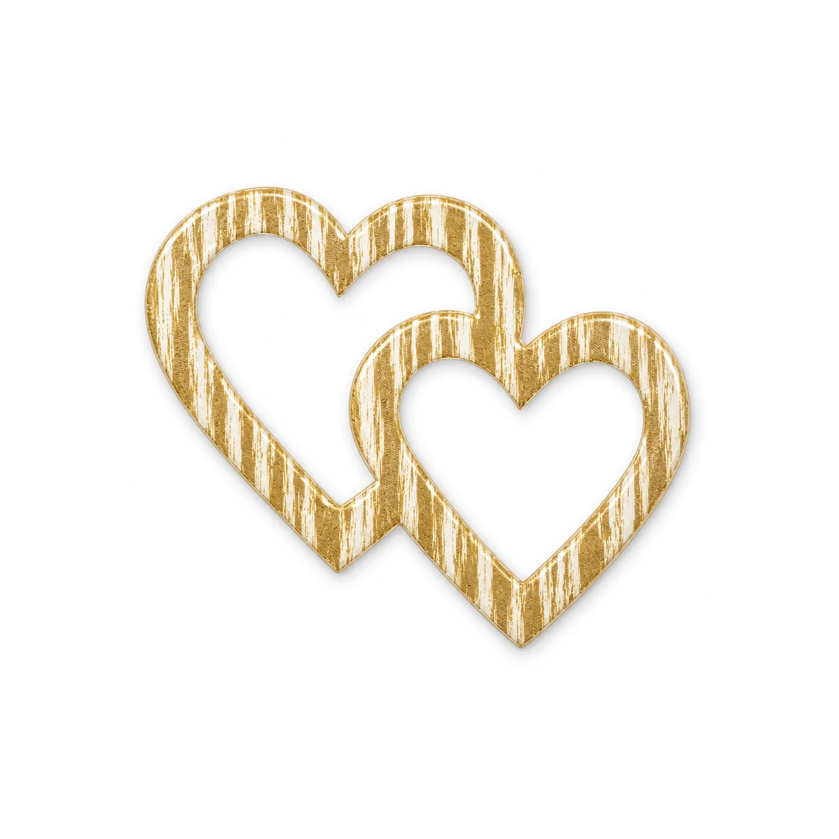 streaked gold interlocking glass hearts for a headstone, opaque and 10 mm thick, for bonding into a recess in a stone tablet