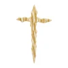 streaked gold irregular glass cross for a headstone in opaque kiln-fused glass, with white streaks and wavy edges