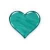 turquoise transparent glass heart for a headstone