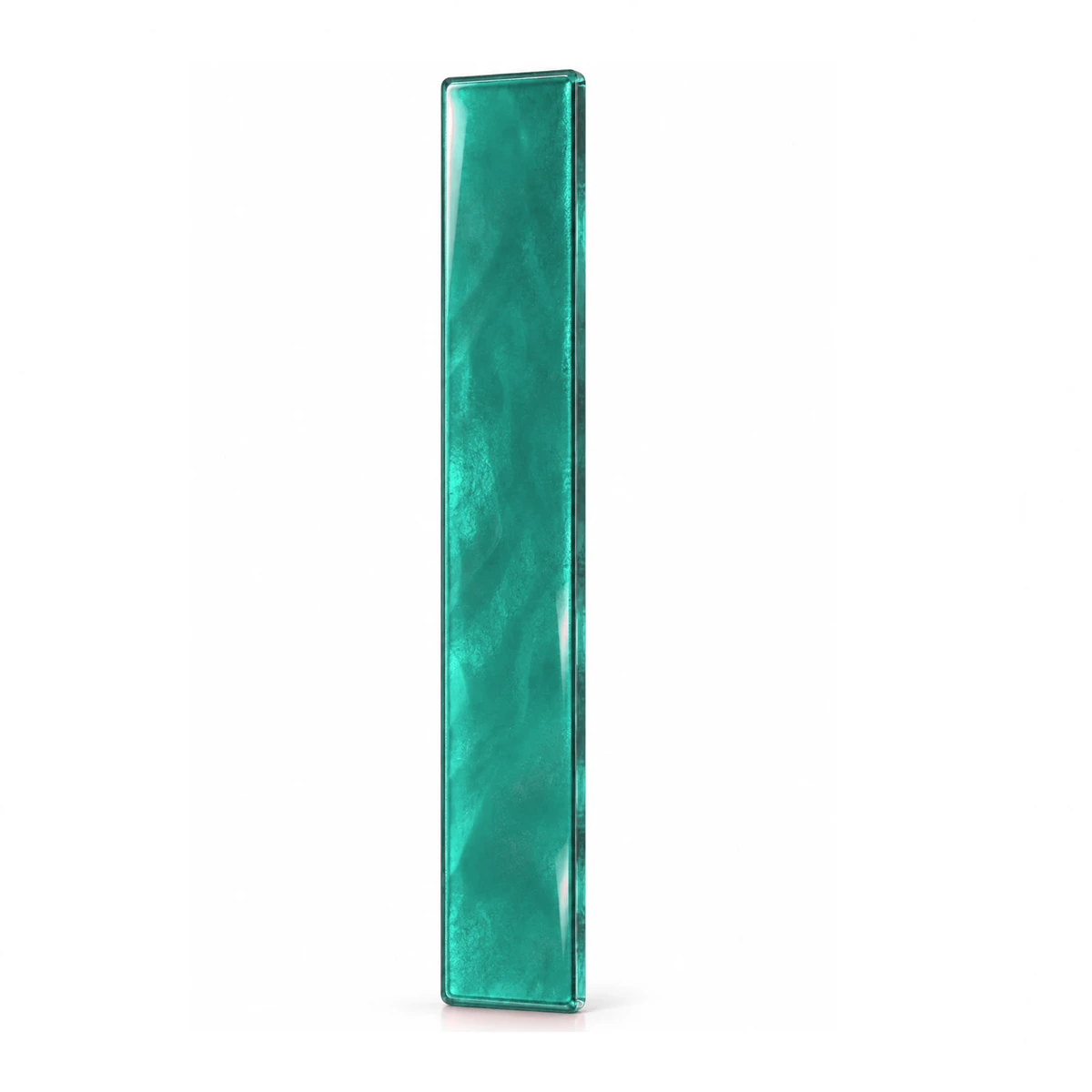 turquoise transparent glass strip for a headstone, 8 mm coloured glass